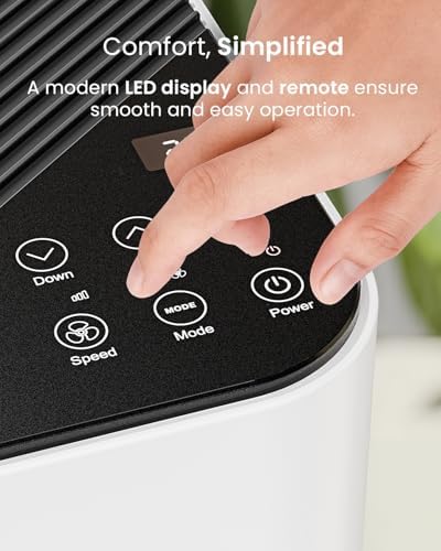 Portable Air Conditioner 7000 BTU, 4-in-1 Cooling, Fan, Dehumidifier & Sleep Mode, Remote Control, 24-Hour Timer, Dual Window Venting Kit Included