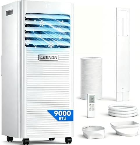 Portable Air Conditioner for Rooms up to 269 sq.ft, 4-in-1 Cooling, Dehumidifier, Fan & Sleep Modes, Remote Control, 24-Hour Timer, Window Kit