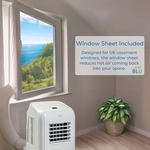 Portable Air Conditioner 9000 BTU, 3-in-1 Cooling, Dehumidifier & Fan, 3 Fan Speeds, Digital Display, Remote Control, Window Kit, Energy Class A
